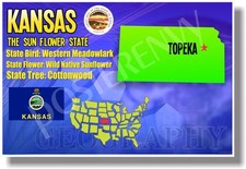 Kansas Geography - NEW U.S State Travel POSTER