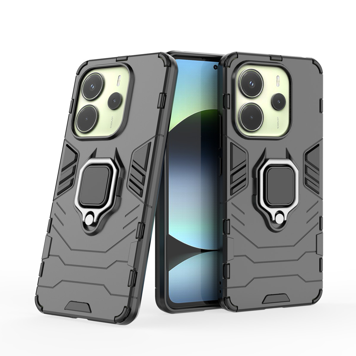 Custodia XINYEXIN Per Xiaomi Redmi Note 14 4G | Traslucida Con Anello Girevole 360° | Antishock E Supporto Magnetico | Army Green - 3