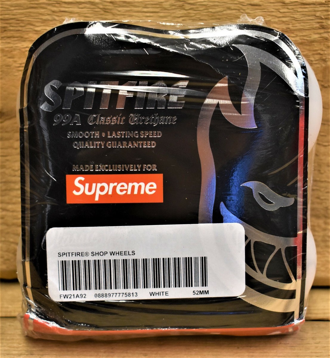 New! Spitfire 99A Supreme Classic Urethane Shop Wheels White & Red