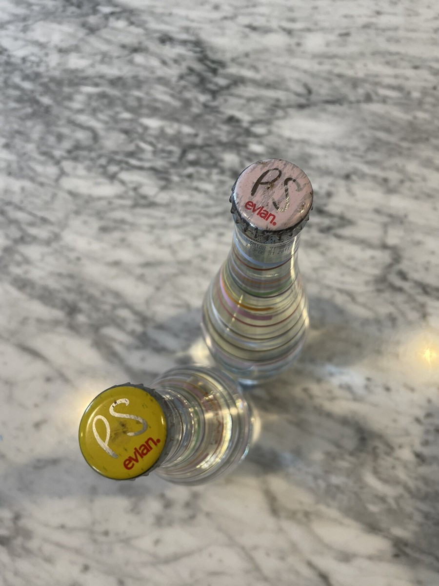 TWO Evian Limited Edition, 2010 Sir Paul Smith BLUE Cap Water