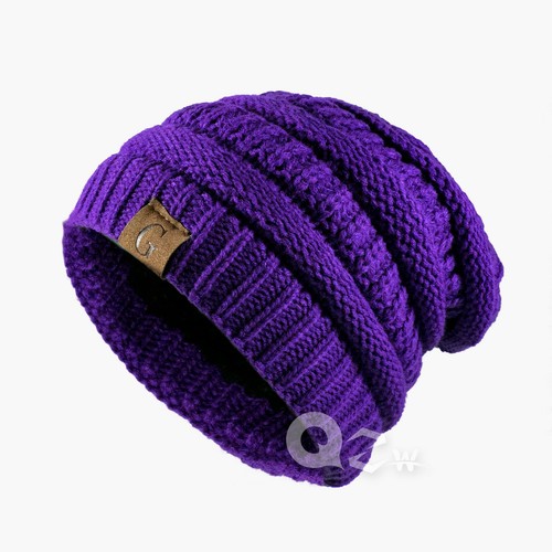 Women's Men Knit Slouchy Baggy Beanie Oversize Winter Hat Ski Fleece Slouchy Cap - Picture 17 of 29