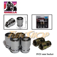 4 GORILLA GUARD LOCK 2 KEY BULGE ACORN WHEEL RIM LUG NUTS 12X1.5 12 1.5 CHROME T