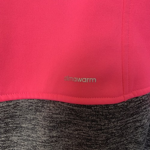 Adidas Womens Medium Fleece Lined Pullover Hoodie Sweatshirt Pink Gray - Picture 6 of 10