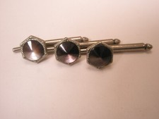 5/16" Gray Hexagon Mother of Pearl Vintage Formal Tux Prom Shirt Stud set c350