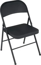Cosco Black, 4 Pack Steel Folding Chair,17.95"D x 18.3"W x 30.03"H