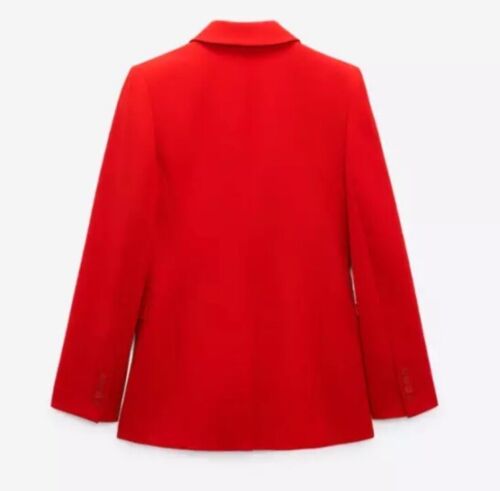 ZARA NEW WOMAN FITTED BLAZER WITH POCKETS JACKET 8459/707 RED Size XS - Picture 5 of 6