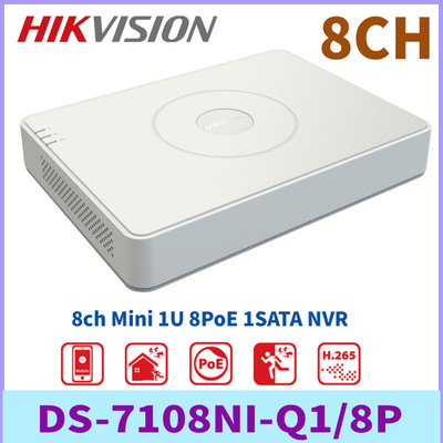 Hikvision DS-7108NI-Q1/8P 8CH Mini 1U 8 PoE 1SATA 7Series NVR Videorekorder