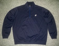Men's ZERO RESTRICTION 1/4 Zip Pullover w/Zip Pockets L BLUE w/ZR  Golf Logo