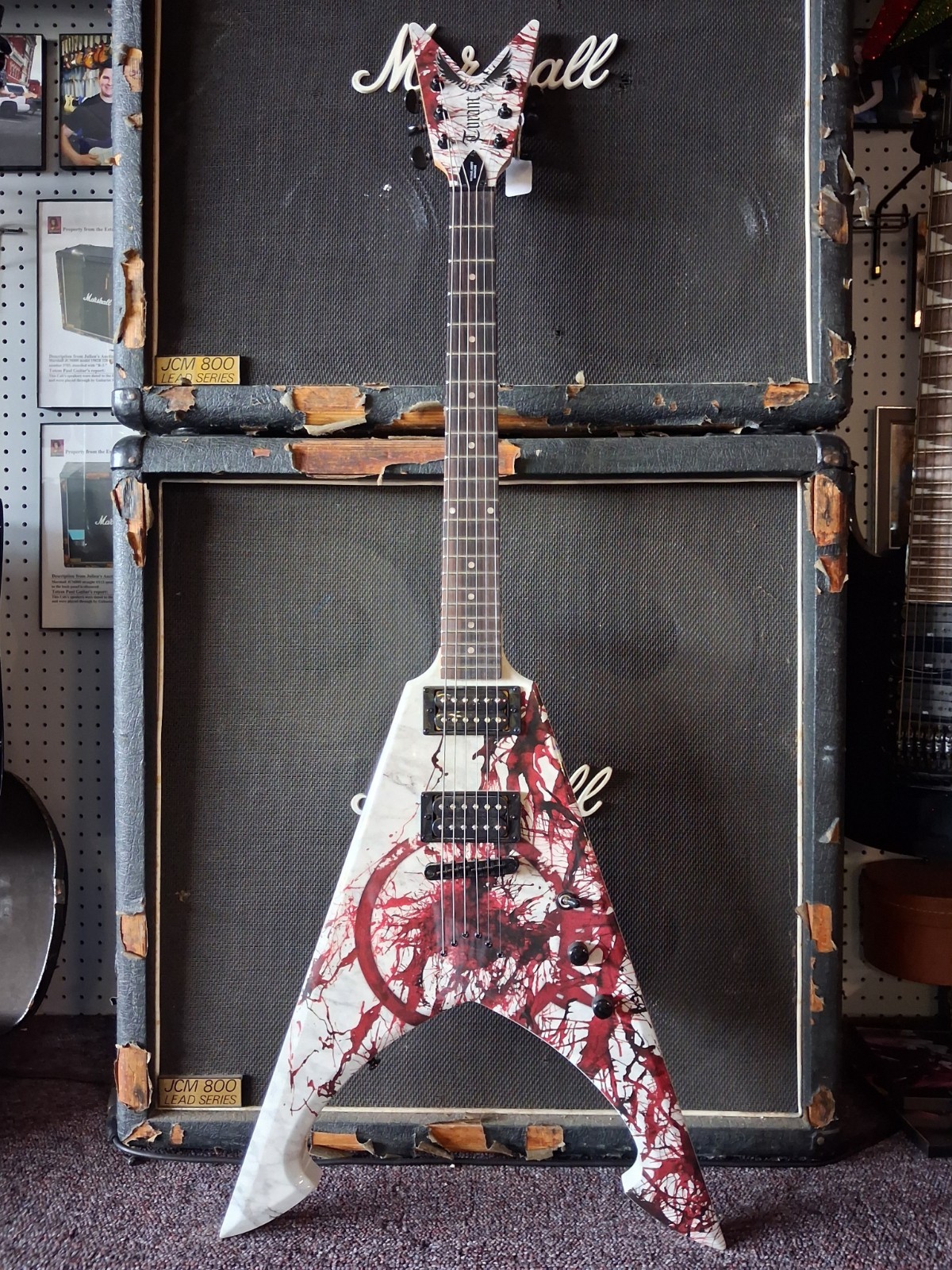Dean Michael Amott Tyrant X Signature V Splatter Graphic w/Hard Case *FREE SHIPP