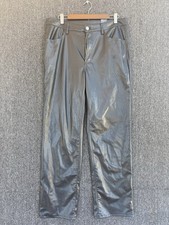 NWT H M Divided Black Vegan Faux Leather Pants Goth Biker Sz 12