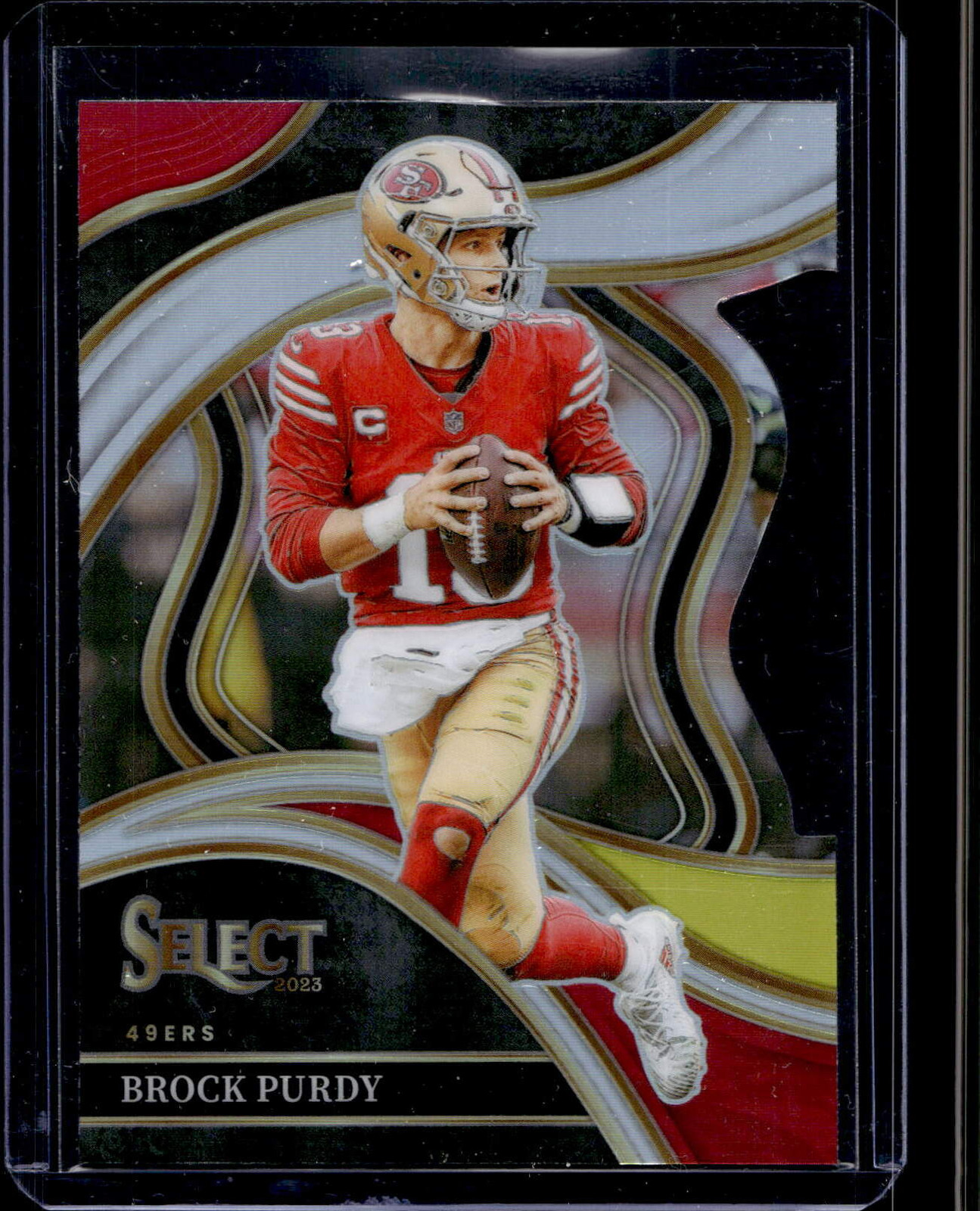 2023 Panini Select #293 Brock Purdy Red and Yellow Prizms Die Cuts