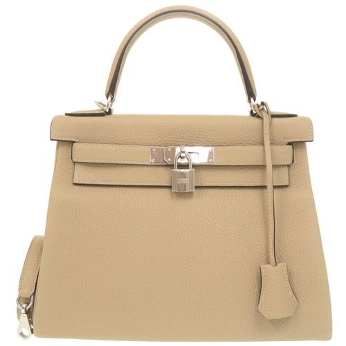 AUTHENTIC HERMES Kelly28 internal sewing Hand Bag Trench Taurillon Clemence