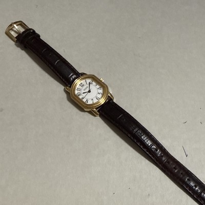 Ecclissi Lady s  Quartz Watch Tonneau Dial Black Leather Band Japan Movement