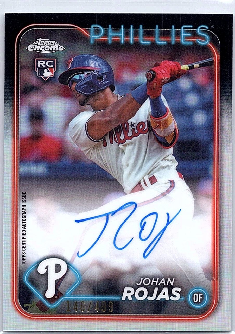 2024 Topps Chrome Update - Johan Rojas #RA-JRO Refractor Auto /499 (RC)