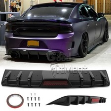 For Dodge Charger Rt Srt8 34 Carbon Fiber Style Rear Bumper Diffuser W Light