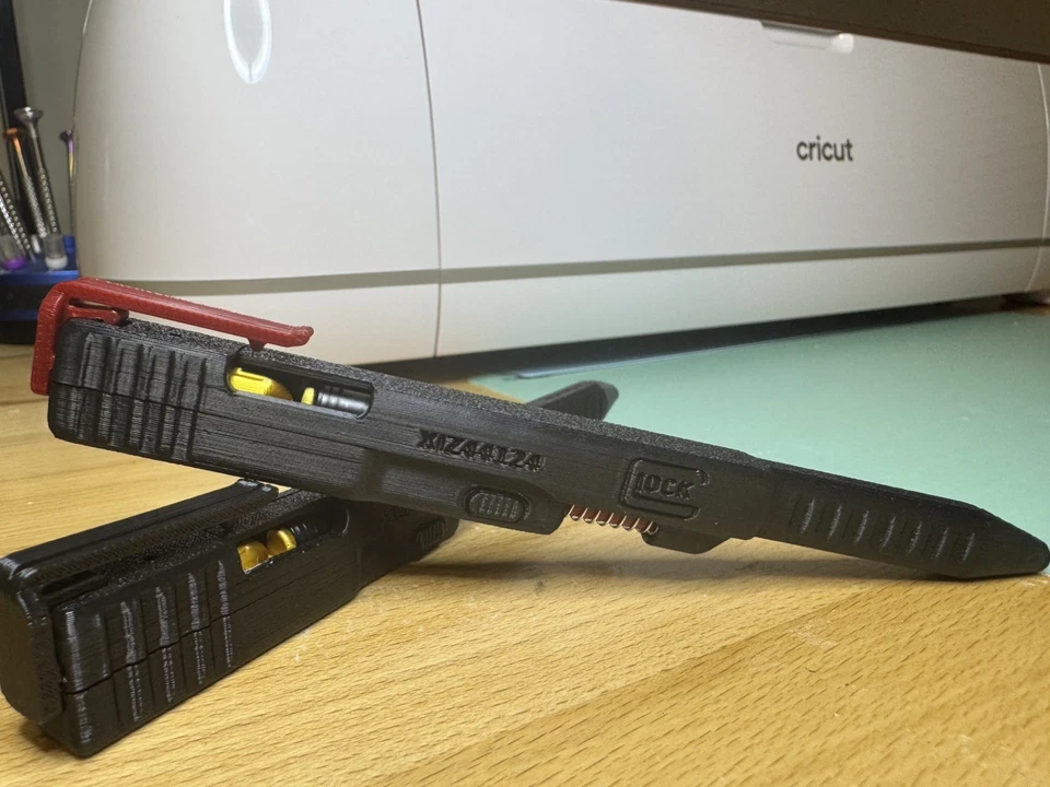 Glock Inspired Slide Action Pen – 3D Printed (Black, Red, and Gold) - Image 4 of 4