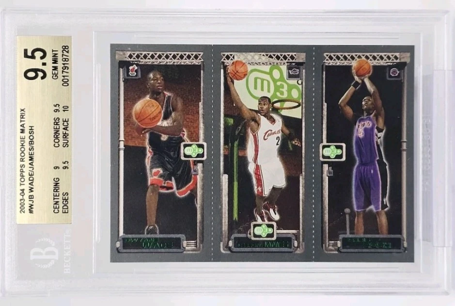 Rookie LeBron James Beckett BGS 9.5 Grade Basketball Trading Cards