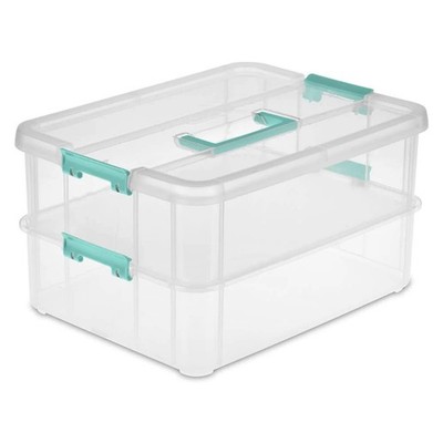 Share Sterilite 14228604 Stack & Carry 2 Layer Handle Box 1 - Pack