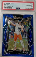 2024 Panini Select Concourse Bo Nix Blue Disco Prizm /25 PSA 10 Rookie #30