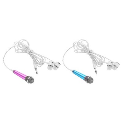 2 PCS Mini Microphone, Blue, Rose Red, Portable, Vocal, Voice Recording, Singing