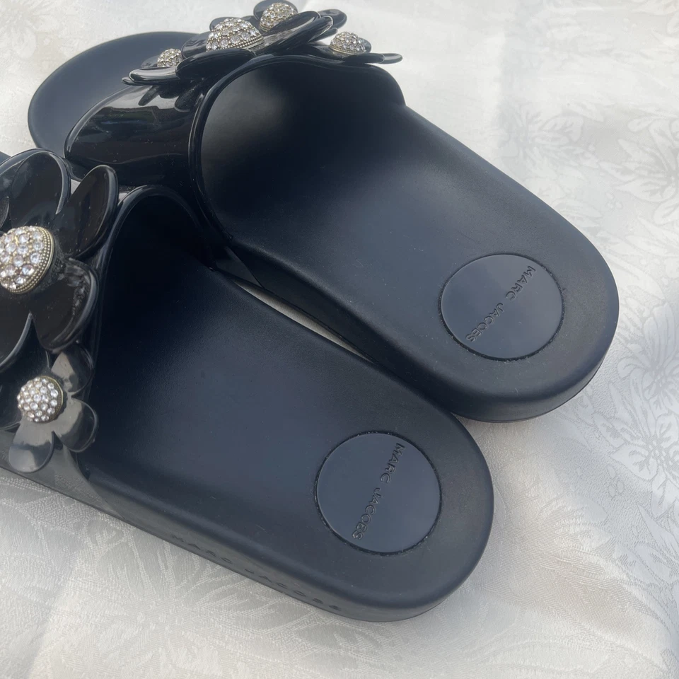 MARC JACOBS Slide Sandals Daisy Black 37 - Image 2 of 4