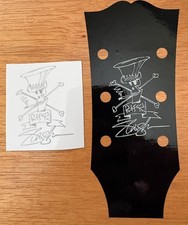 Slash Skull Les Paul logo paletta chitarra argento/grigio UV DTF decalcomania