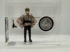 Star Wars Kenner POTF Luke Skywalker (Battle Poncho) & Coin CAS 85+ Gold (F: 90)