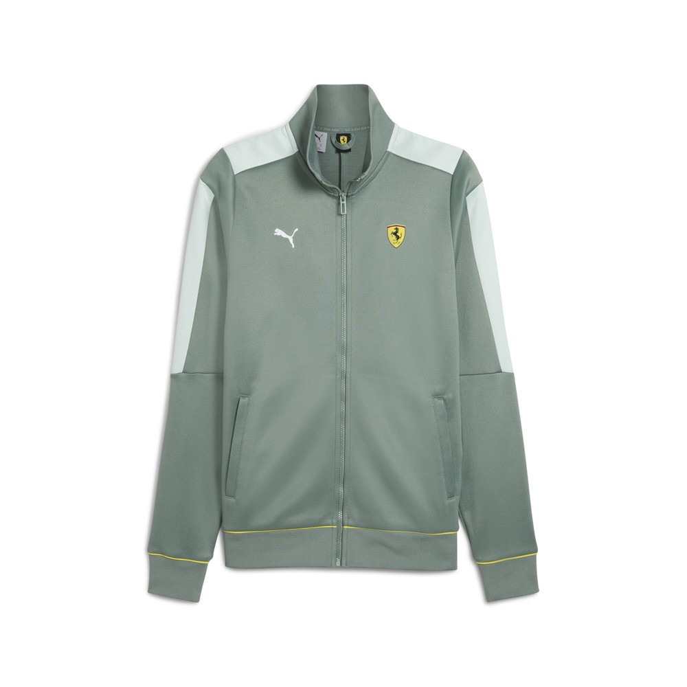 PUMA Scuderia Ferrari Race Mt7 Full Zip Jacket Mens Green Casual Athletic Outerw