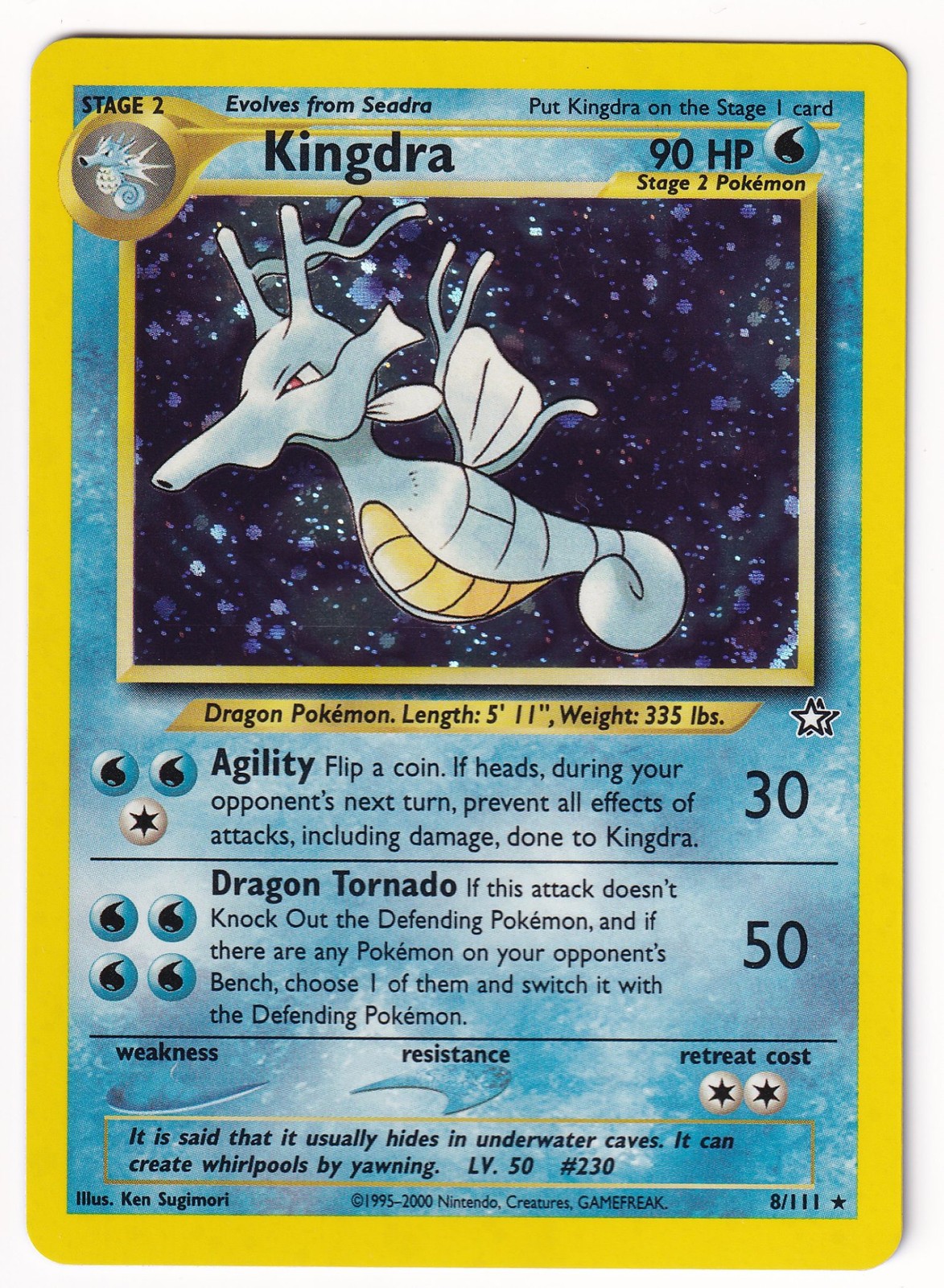Kingdra 008/111 Holo Rare Neo Genesis Pokemon Holo Lightly Played
