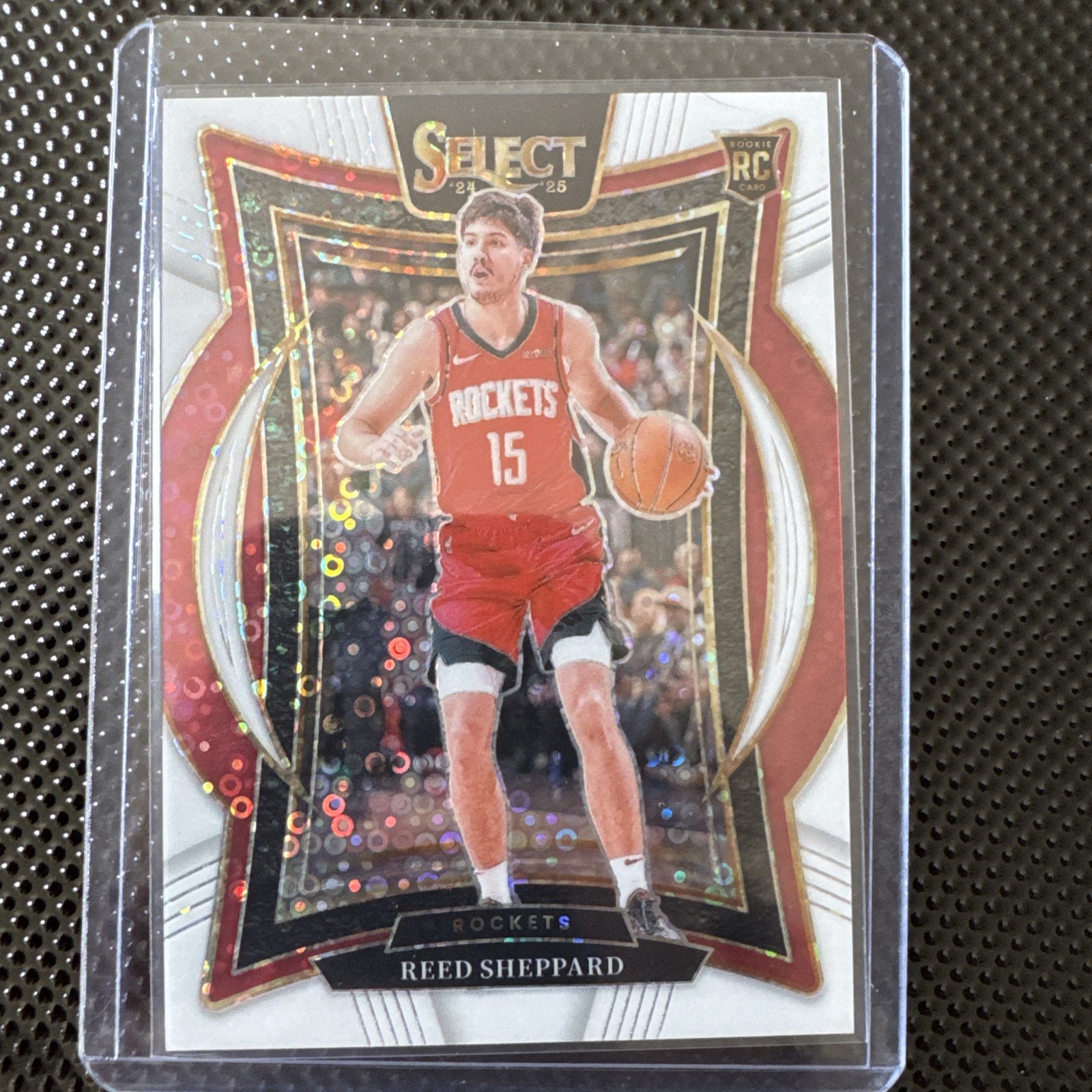 2024-25 Panini Select Reed Sheppard Rookie RC White Concourse Disco /75 Rockets