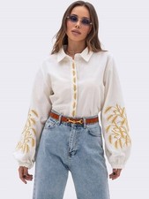 Ukrainian Vyshyvanka Embroidered women blouse woman button-down shirt Embroidery