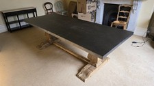 Zinc Topped 10 Seater  Stylish Dining Table on Solid Wood Base