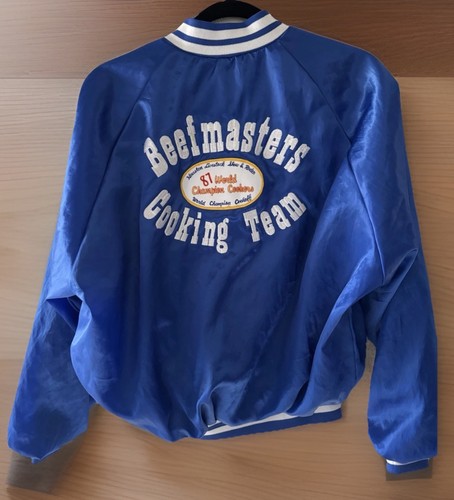 Houston Livestock  Show & Rodeo 1987 Beefmasters Cooking Team Jacket Large Blue