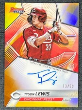 2025 Topps Bowman's Best Gold #B25-TLE Tyson Lewis Auto 13/50 Reds