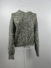 Chunky Knit Cardigan Oversized Grey Black Marled Sparkly Cosy