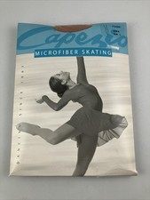 Capezio Microfiber Skating Tights Footed Suntan Women's Large 1814