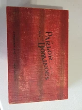 Vtg Parlor Dominoes J Pressman & Co. 1926 Wooden Set with Wood Case