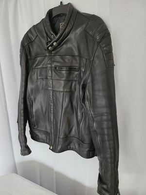 Vtg Echt Leder Heavy Geniune Leather Biker Jacket EU Size 60 - Mint Condition 