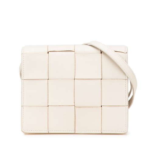 Bottega Veneta Maxi Intrecciato Cassette Crossbody Shoulder Bag 574051 Off White