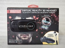 ReTrak Utopia 360 VR Degree 3D Headset Bundle Bluetooth Earbuds / Controller