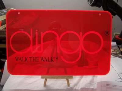 Dingo Boots - Orange Acrylic sign, 15 3/4 X 10'' Free shipping!
