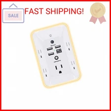 Outlet Extender with Night Light, HANYCONY Multi Plug Outlet, USB Wall Charger S