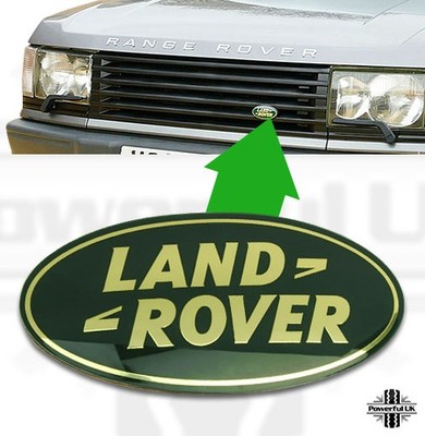 Original GRÜNES ''LAND ROVER'' ovales Kühlergrill Emblem für Range Rover P38 