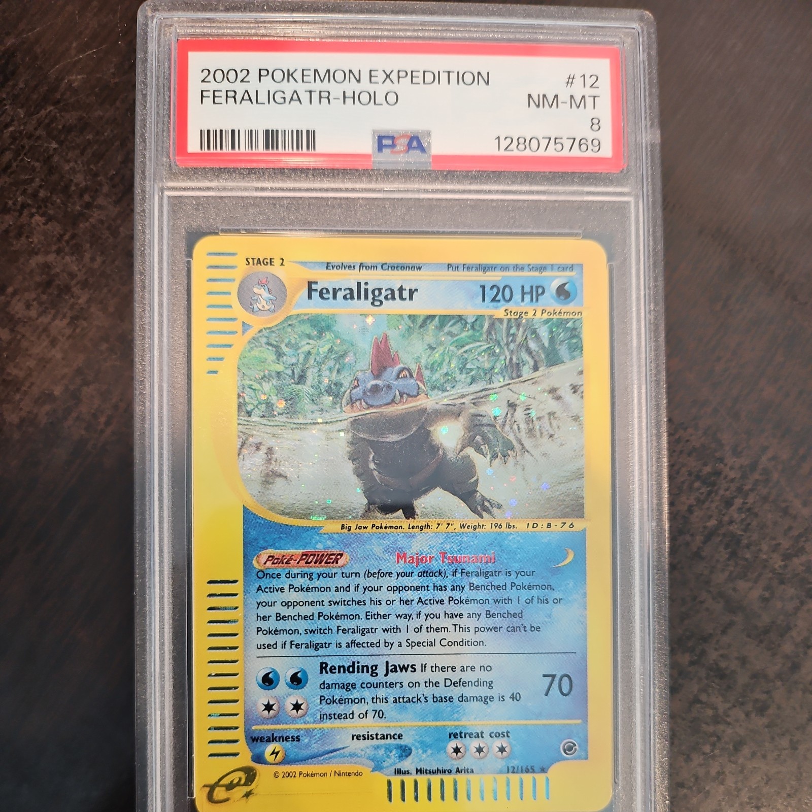 Pokemon Card 2002 Expedition Feraligatr Holo Psa 8 Swirl