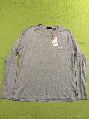 Superdry Langarmshirt Gr. 40 Grau Herren Neu mit Etikett