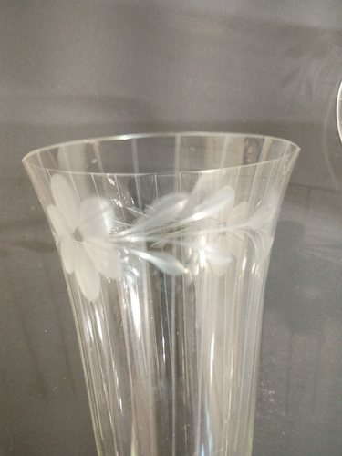 Inserto de flauta de vidrio grabado transparente para soporte de metal (juego de 6) en muy buena condición ver descripción - Imagen 5 de 8