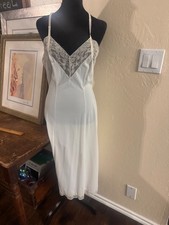 Vintage Vanity Fair Slip Dress White Tricot Nylon Size 34 Lace 1950s