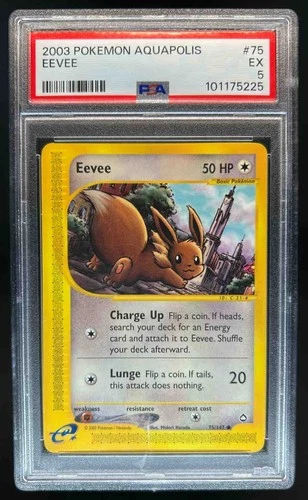 2003 Pokemon Aquapolis Eevee #75/147 PSA 5