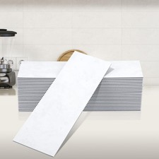 Peel and Stick Backsplash Marble Tiles, 4"x12", 24 Sheets for Kitchen, Bathro...