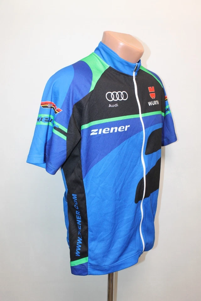 Ziener Germany Cycling Team Jersey Shirt Cycle Bike Audi DSV Wurth Size 50 XL Bl - Изображение 3 из 4